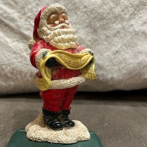Vintage Santa Stocking Holder - Classic Santa holding “Peace on Earth” banner